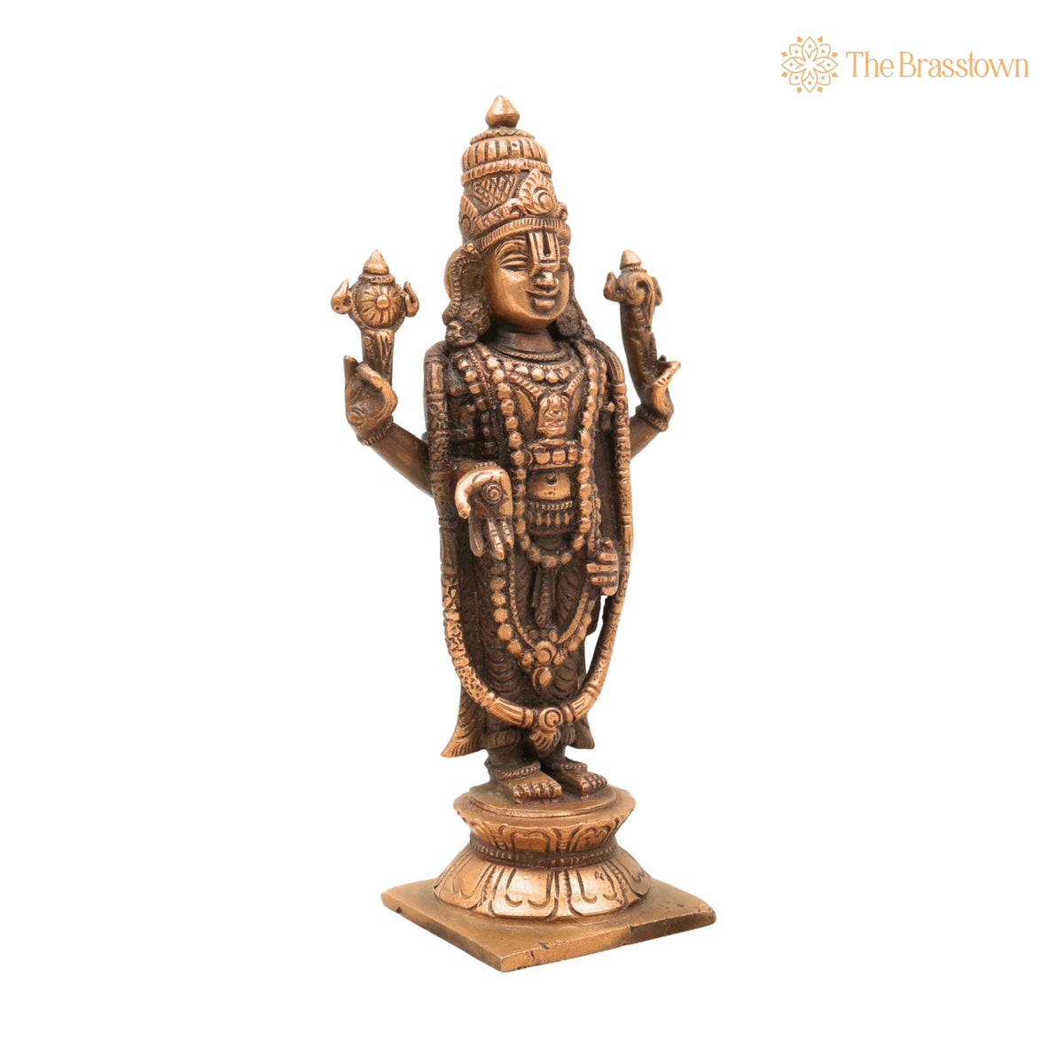 Handmade Bronze Venkateshwara Idol – Balaji, Srinivasa, Tirupati Murti, Panchaloha / Panchadhatu Sculpture for Temple & Home Décor 6.5 Inch 2