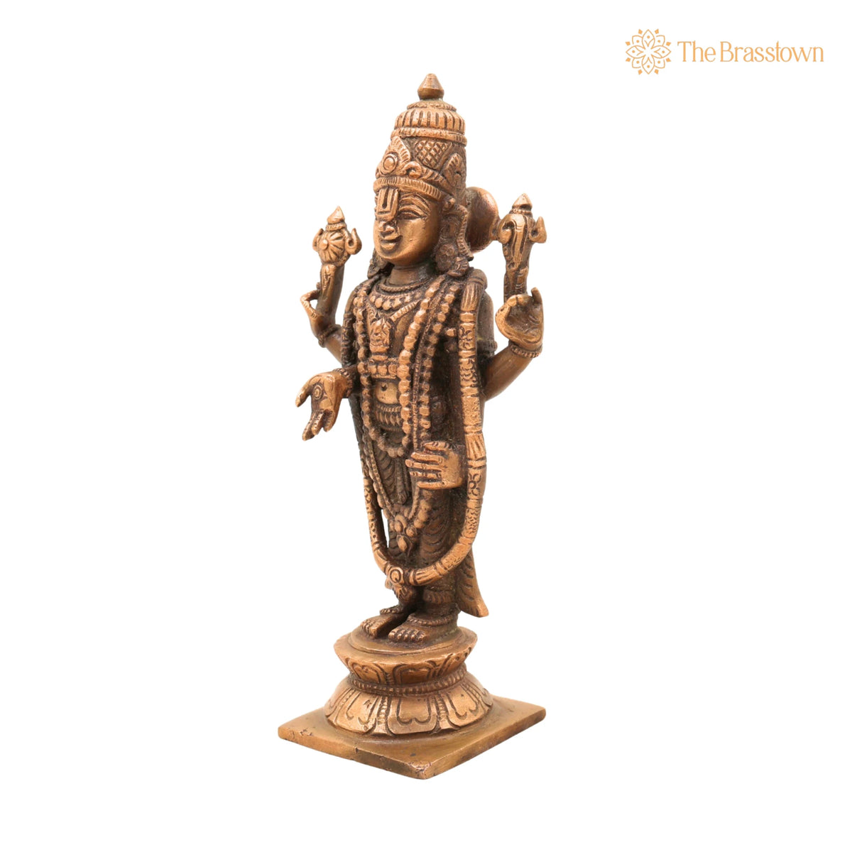Handmade Bronze Venkateshwara Idol – Balaji, Srinivasa, Tirupati Murti, Panchaloha / Panchadhatu Sculpture for Temple & Home Décor 6.5 Inch 3