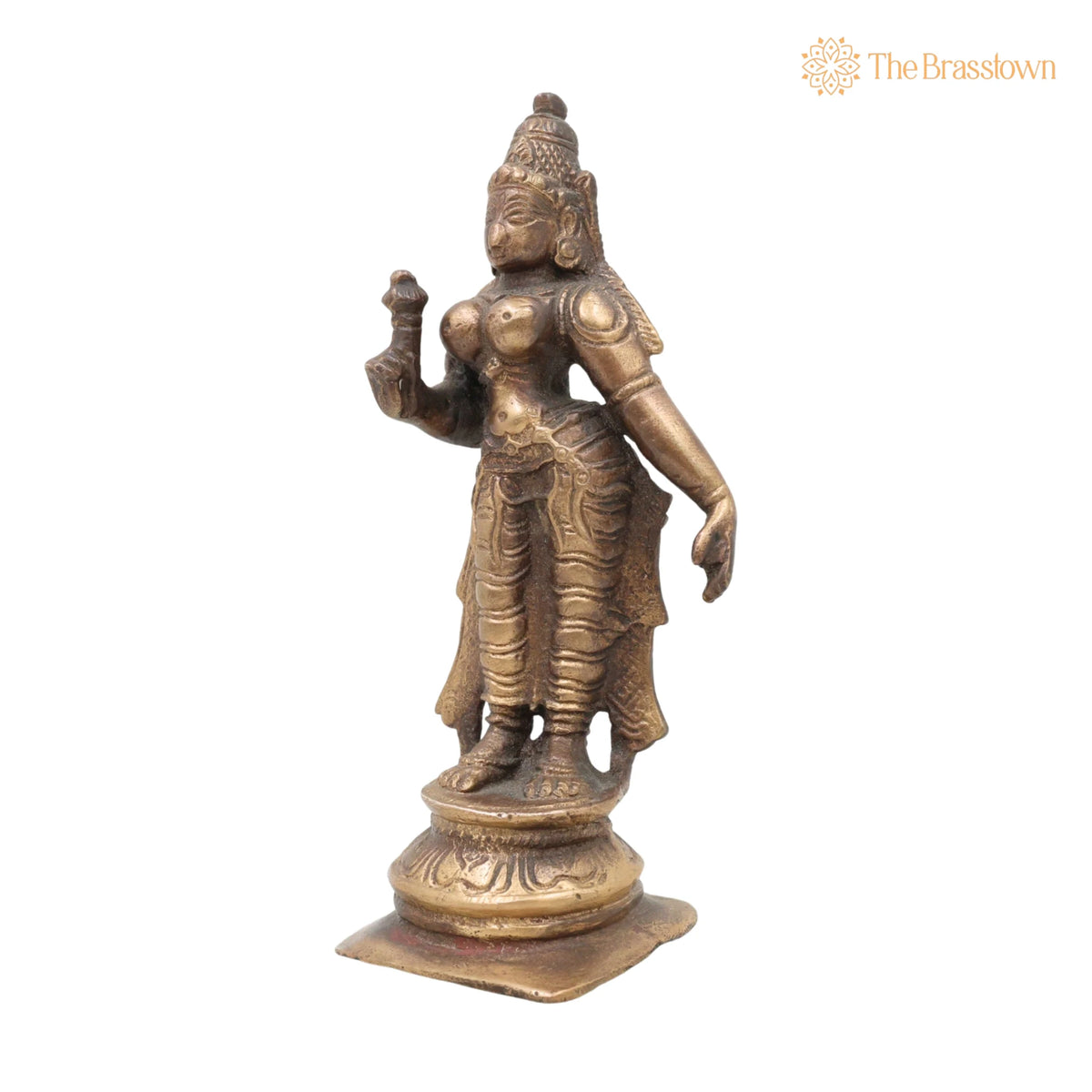 Handcrafted Brass Parvati Idol – Gauri Uma Shakti Devi Moorti for Pooja Room, Home Temple & Spiritual Décor 6 Inch 3