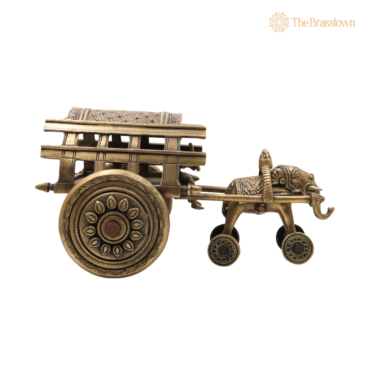 Brass Big Bullock Cart Solid Showpiece – Handcrafted Traditional Showpiece for Home Décor & Gifting 7.5 Inch 2