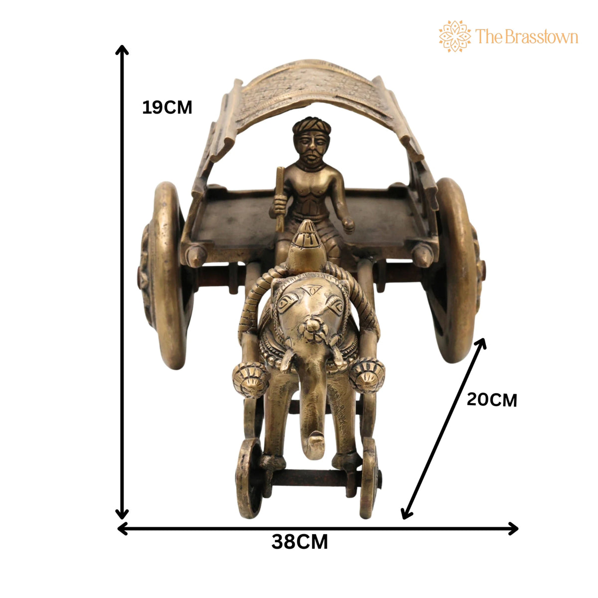 Brass Big Bullock Cart Solid Showpiece – Handcrafted Traditional Showpiece for Home Décor & Gifting 7.5 Inch 5