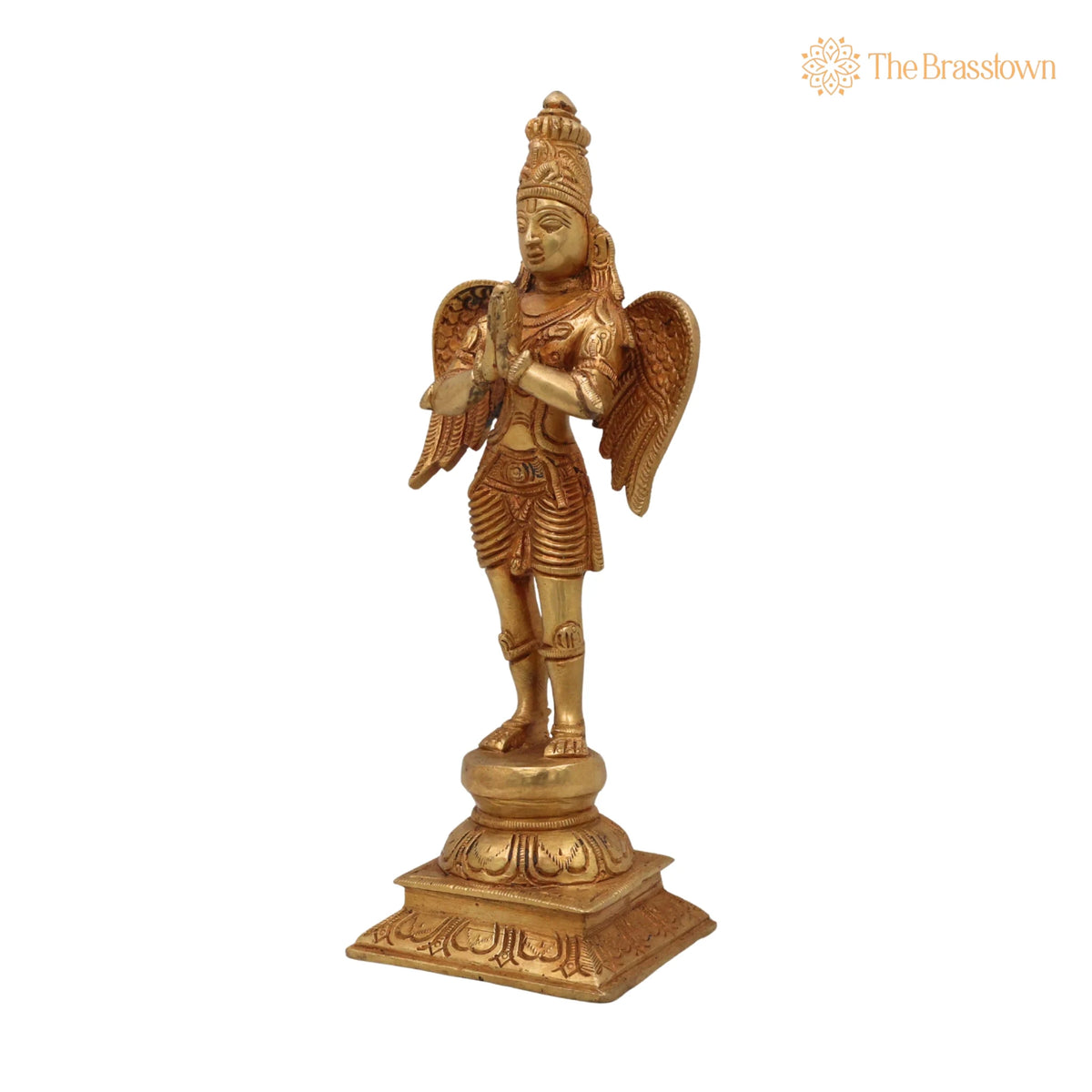 Brass Lord Garuda Statue – Handcrafted Garuda Dev Murti, Divine Garud Idol, Brass Garuda Sculpture, Spiritual Garuda Figurine, Pooja Décor 3