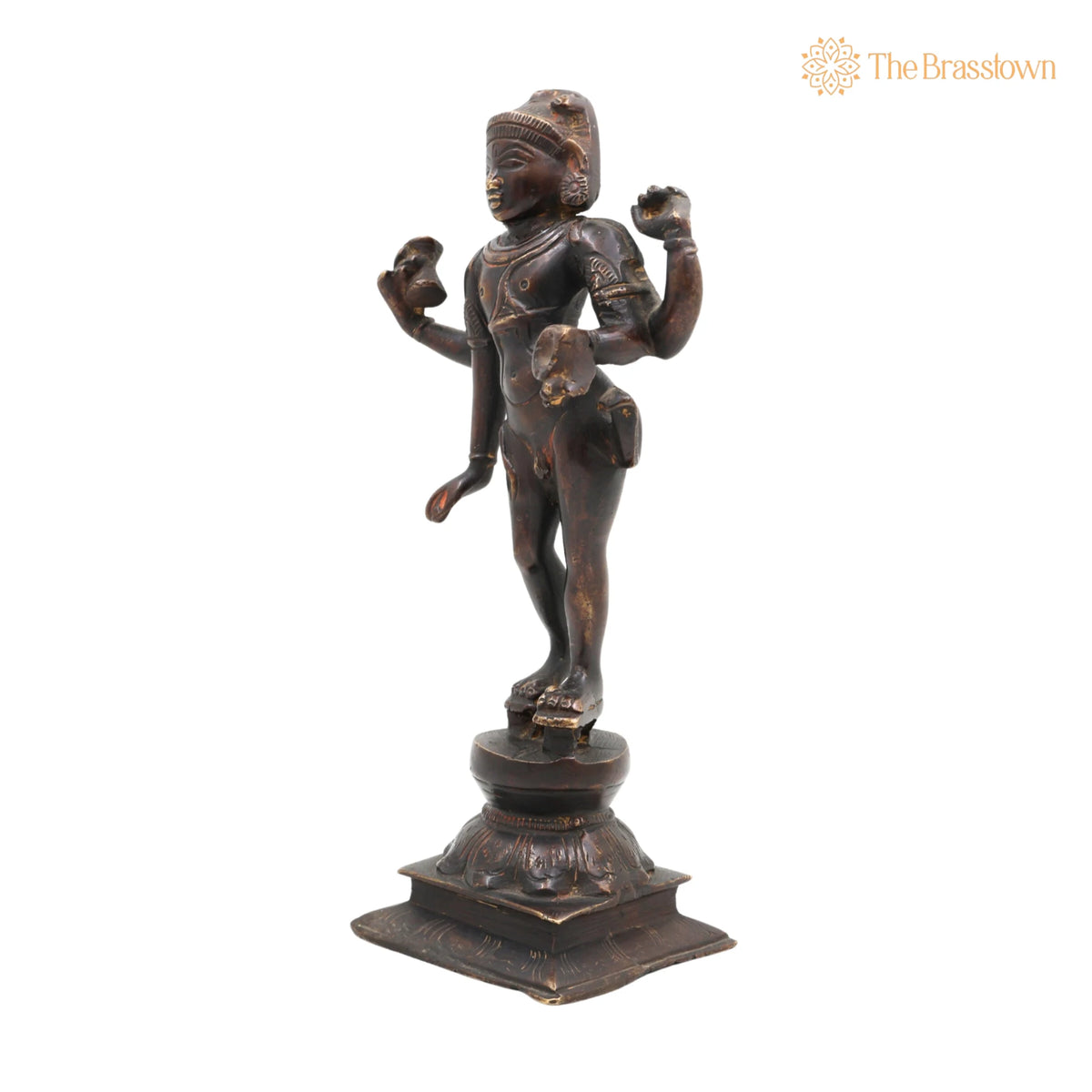 Brass Bhikshatana Shiva Idol – Mahadev Murti, Shankar Vigraha, Bholenath Statue, Handcrafted Brass Pooja Idol, Temple Décor 9 Inch 3