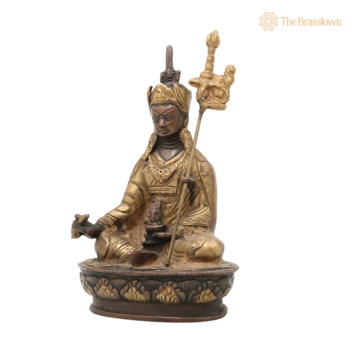 Brass Buddha Lamba Idol – Handcrafted Tibetan Buddha Statue, Meditating Buddha Murti for Puja, Home Mandir & Décor 9 Inch 3