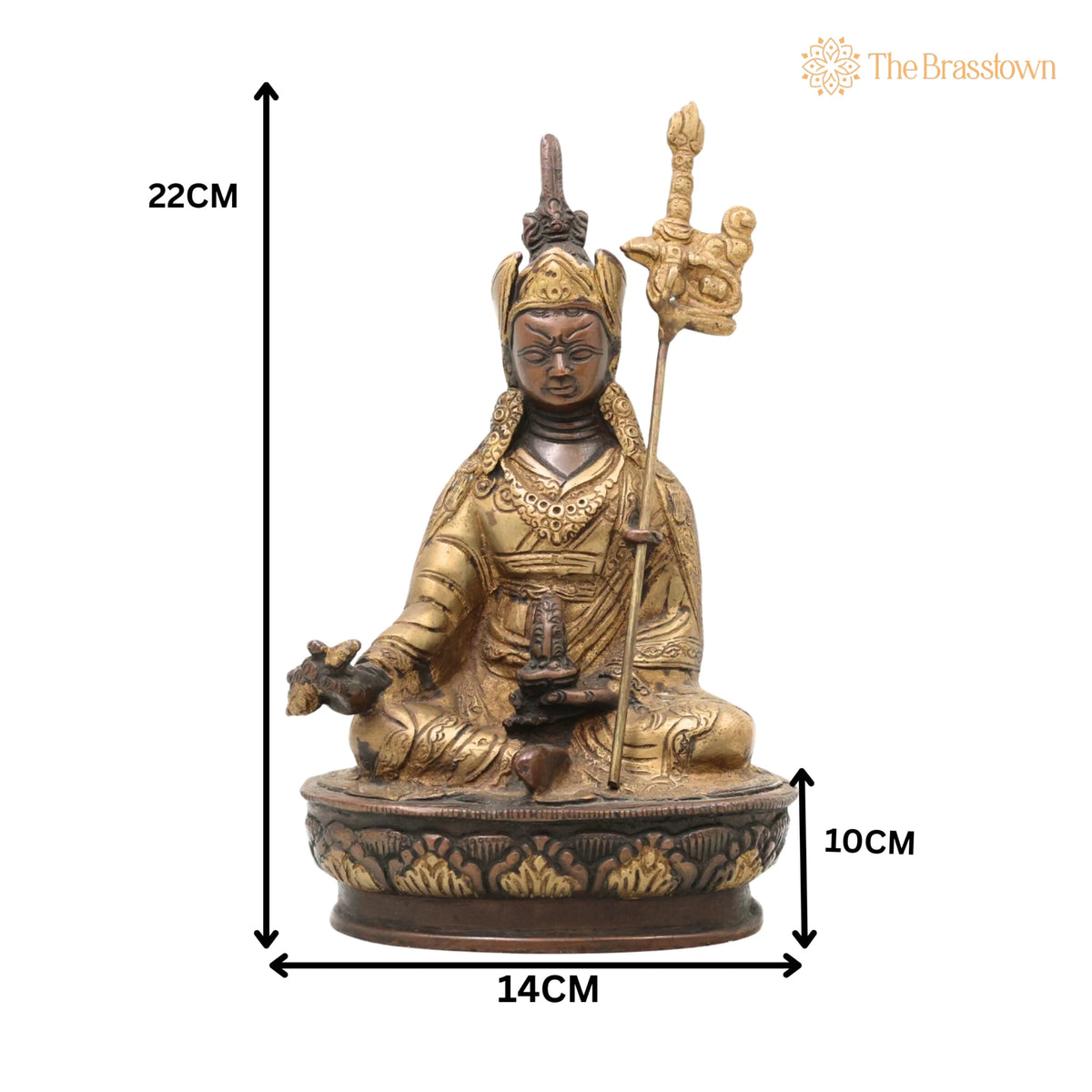 Brass Buddha Lamba Idol – Handcrafted Tibetan Buddha Statue, Meditating Buddha Murti for Puja, Home Mandir & Décor 9 Inch 5