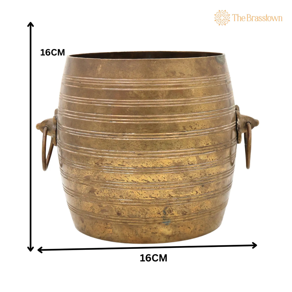 Brass Antique Planter Pot – Handcrafted Pots, Pittal Ka Katora, Brass Antiques for Home Décor, Puja & Gifting 6.5 Inch 4