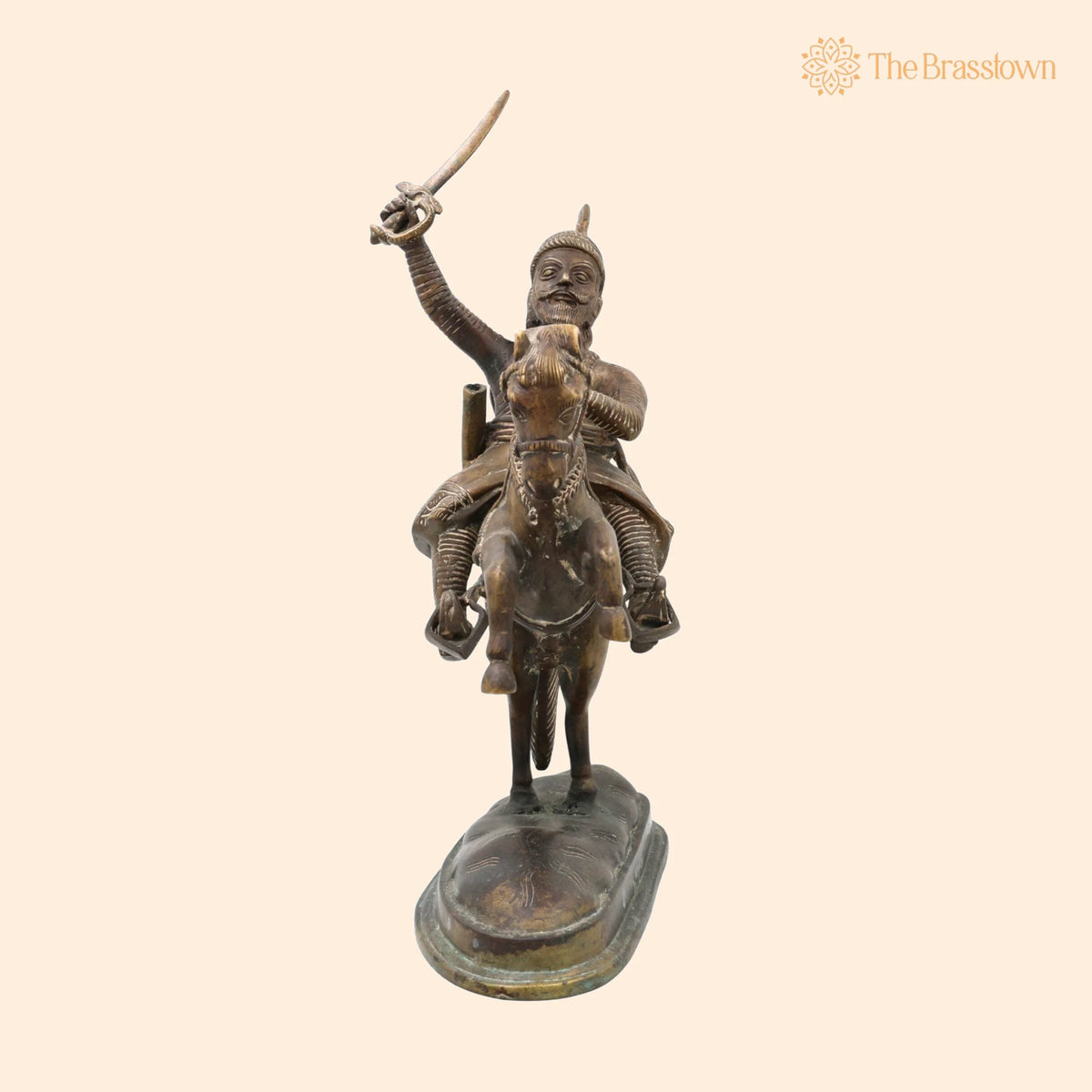 Brass Maharaj Shivaji Sculpture – Handcrafted Shivaji Maharaj Sculpture for Puja, Home Mandir & Décor 16 Inch 1