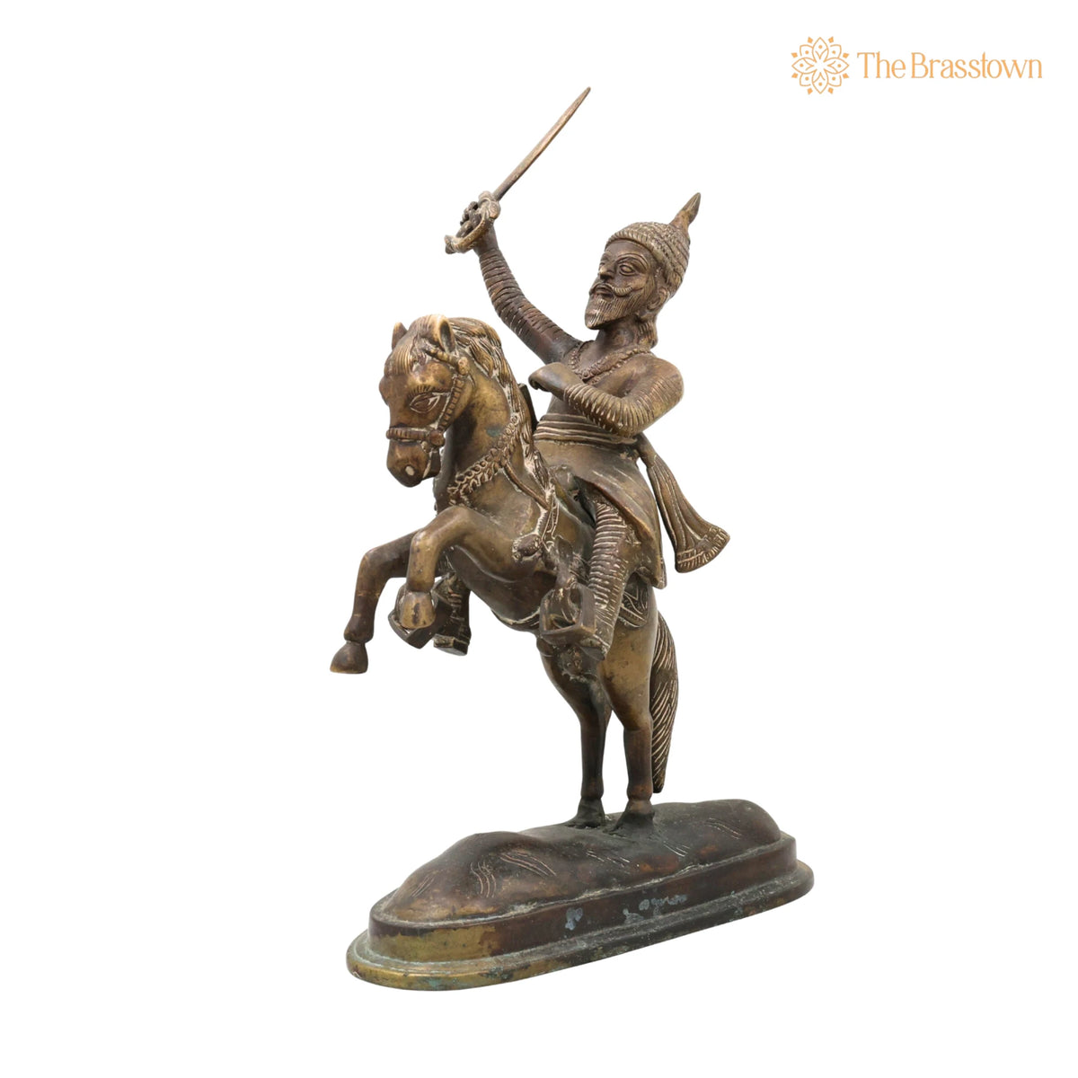 Brass Maharaj Shivaji Sculpture – Handcrafted Shivaji Maharaj Sculpture for Puja, Home Mandir & Décor 16 Inch 3