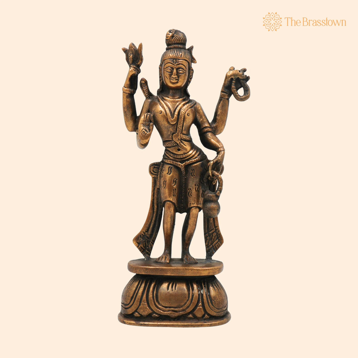 Brass Shiva Idol – Handcrafted Traditional Murti for Puja, Home Mandir & Décor 7.5 Inch 1