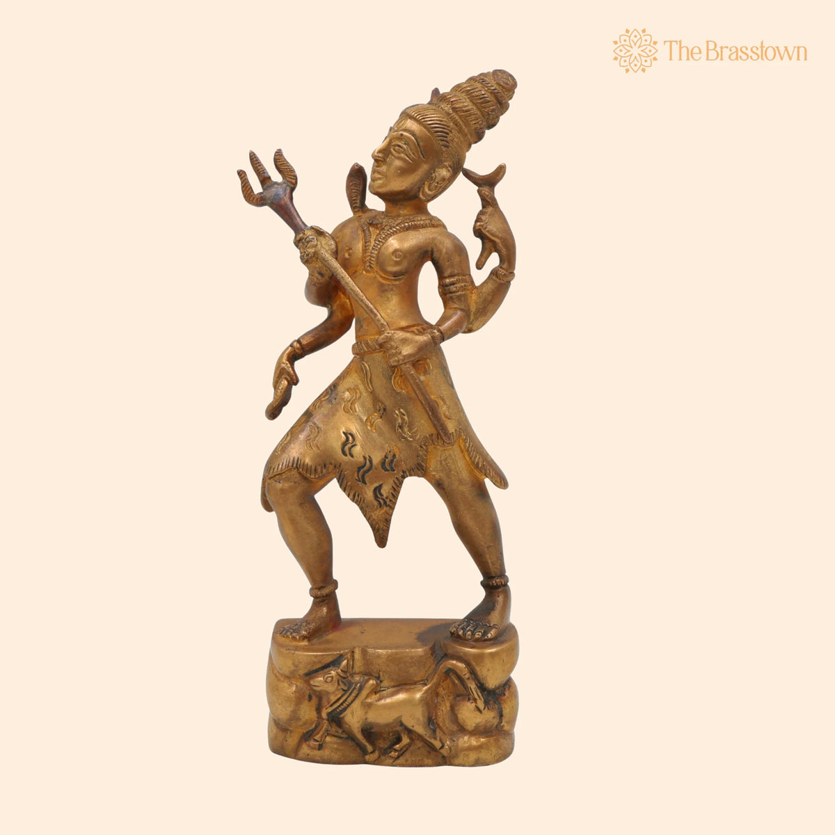 Brass Shiva Idol – Mahadev Murti Bholenath Shankar Statue Peetal Pittal Handmade for Pooja Home Décor 7 Inch 1
