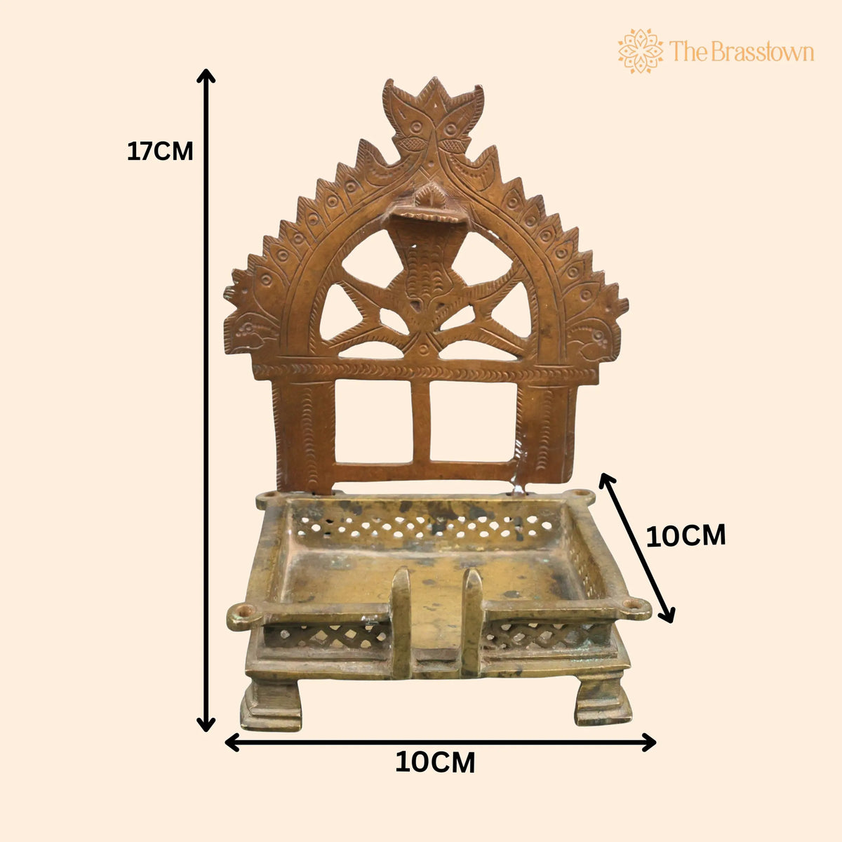 Handcrafted Brass Pooja Chowki – / Puja Peetham / Bajot / Peeta / Sinhaasan 7 Inch 1