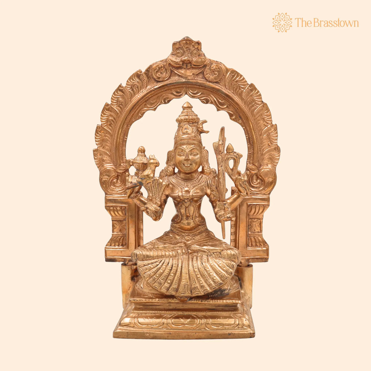 Handcrafted Bronze Raja Rajeshwari / Kamakshi Amman Idol for Puja, Home Mandir & Décor 10 Inch 1