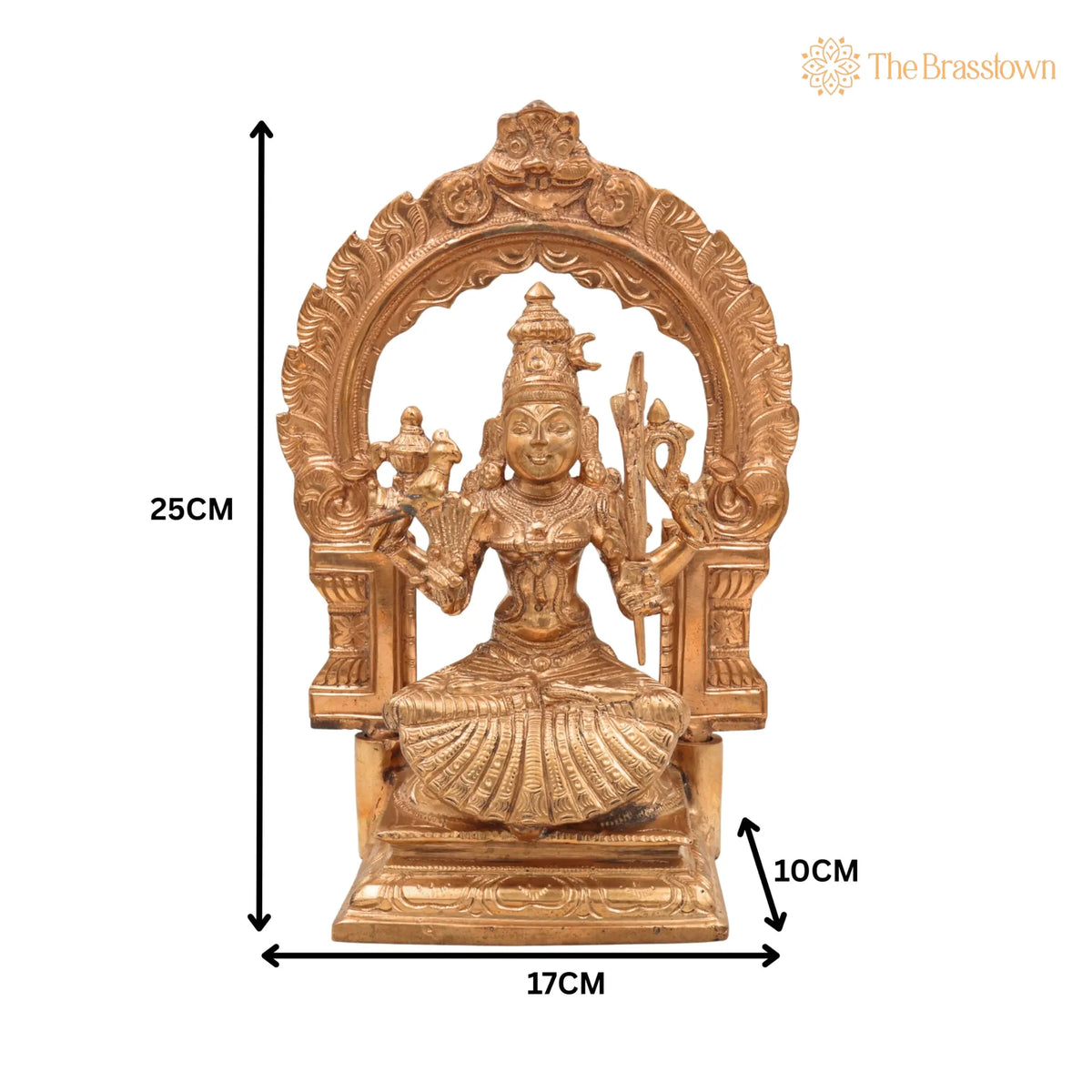 Handcrafted Bronze Raja Rajeshwari / Kamakshi Amman Idol for Puja, Home Mandir & Décor 10 Inch 5