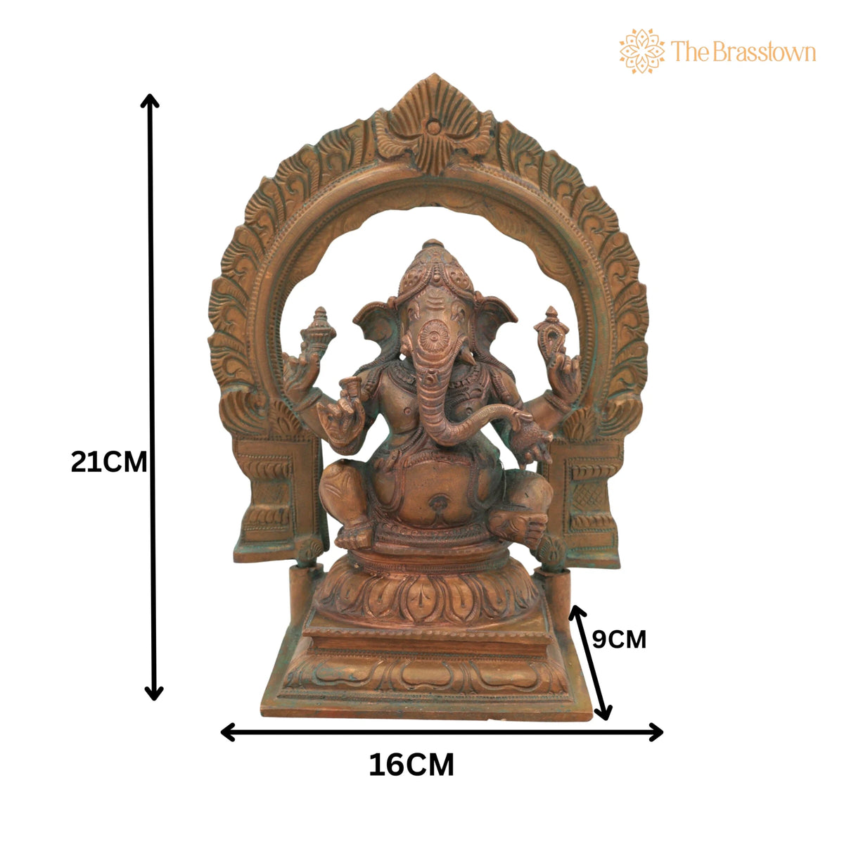 Handcrafted Bronze Ganesha Idol – Panchaloha Ganpati Vinayaka Murti, Siddhivinayak Pillaiyar Statue for Home Temple Décor 8.5 Inch 5