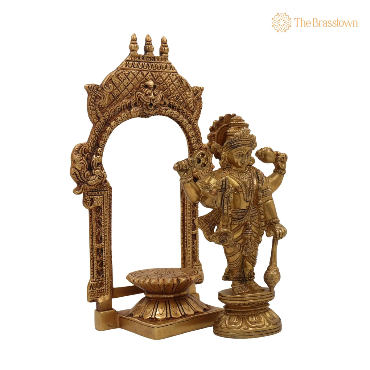 Brass Vishnu Idol Murti – Handcrafted Narayana, Pooja, Temple, and Spiritual Gifts 10.5 Inch 2