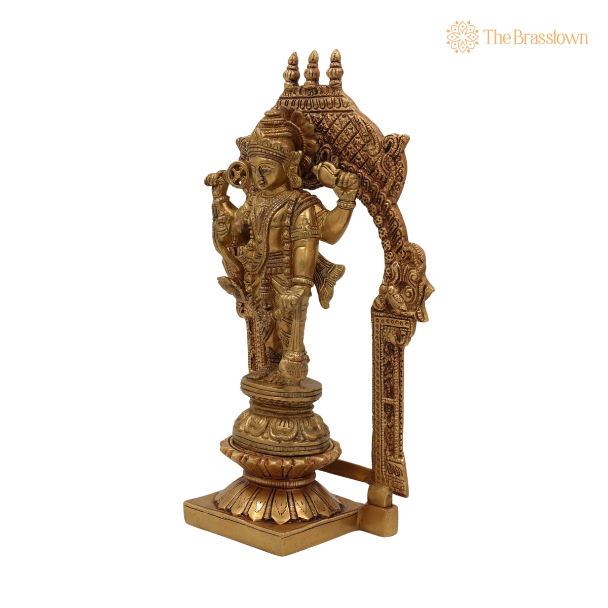 Brass Vishnu Idol Murti – Handcrafted Narayana, Pooja, Temple, and Spiritual Gifts 10.5 Inch 3