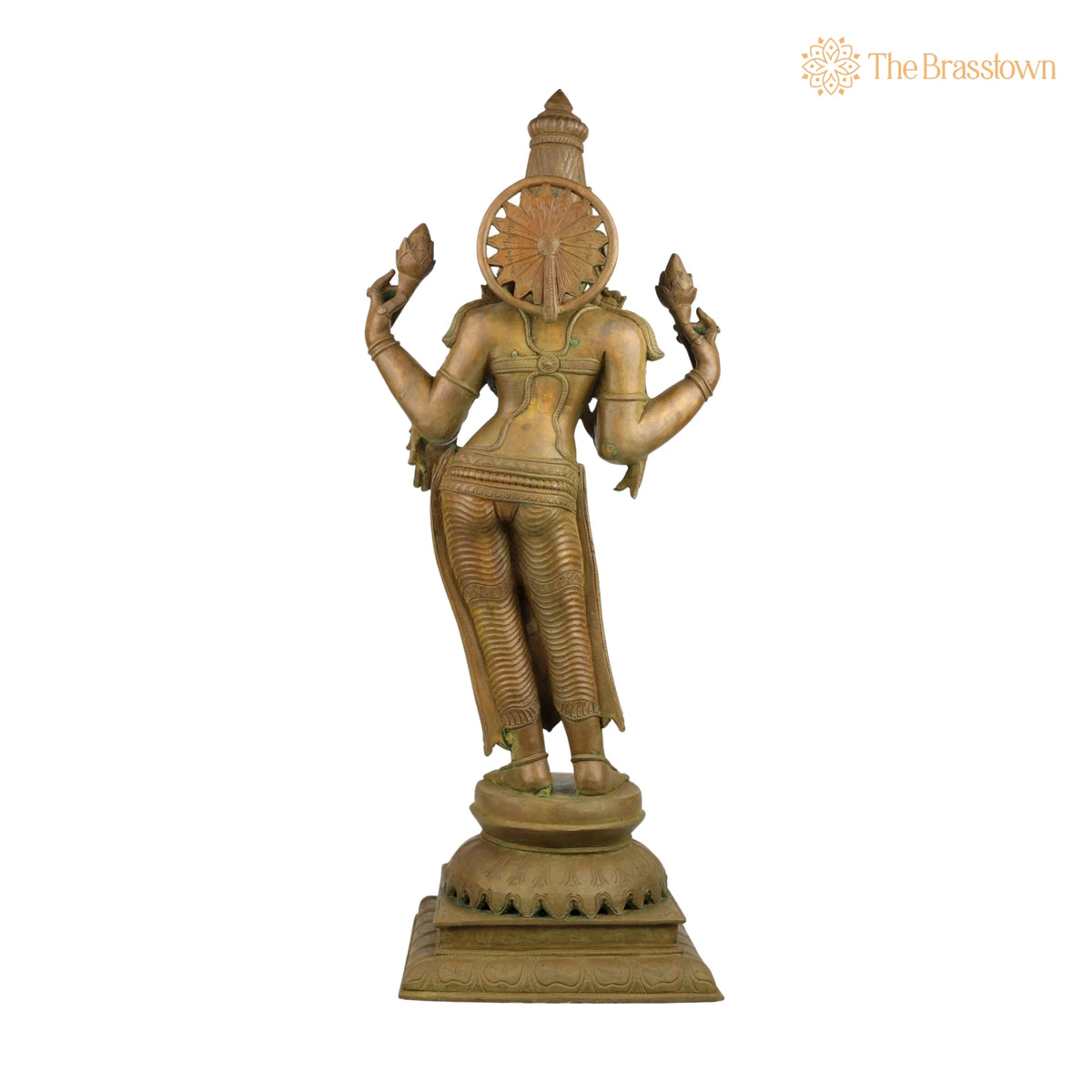 Handcrafted Panchaloha Mahalakshmi Idol – Bronze Sri Lakshmi / Gaja Lakshmi / Padma Devi Statue for Temple & Home Décor 25.5 Inch 4