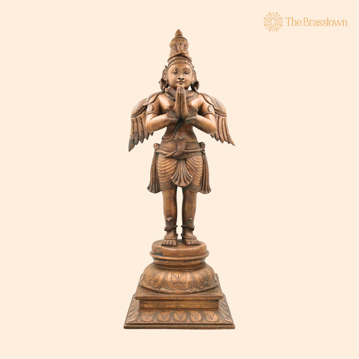 Handcrafted Panchaloha Bronze Garuda Dev Idol – Traditional South Indian Chola Art Sculpture for Puja, Home Mandir & Décor 23 Inch 1
