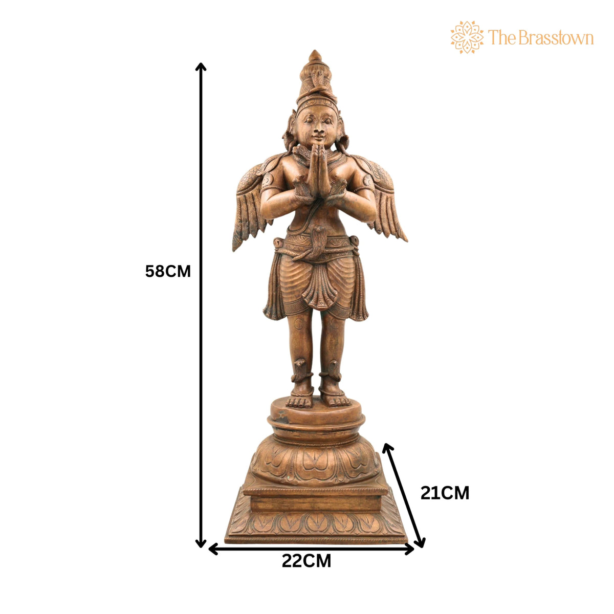 Handcrafted Panchaloha Bronze Garuda Dev Idol – Traditional South Indian Chola Art Sculpture for Puja, Home Mandir & Décor 23 Inch 5