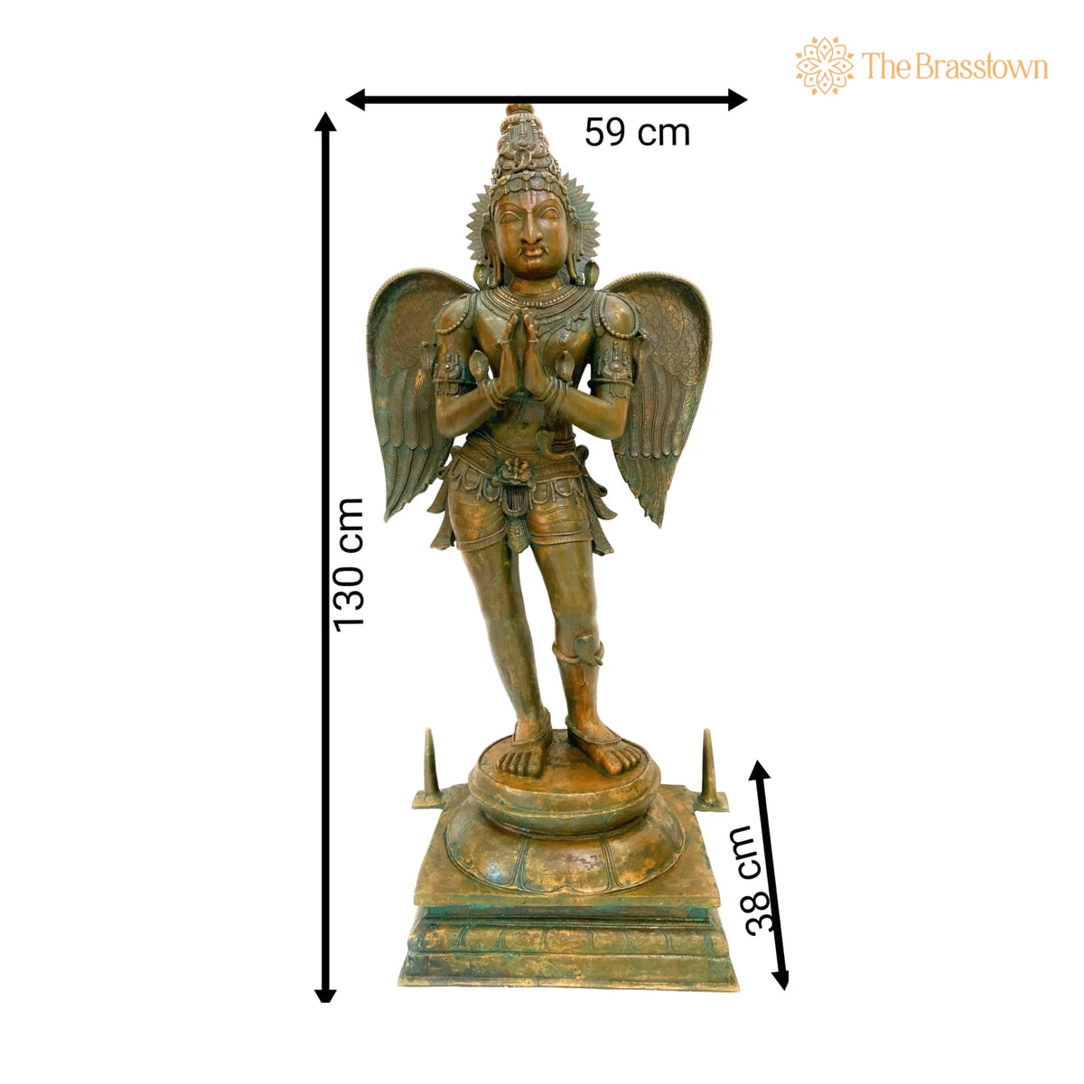 Handcrafted Panchaloha Bronze Garuda Dev Idol – Khageshwara Garuda Swamy Sculpture for Temple & Home Mandir 52 Inch 5