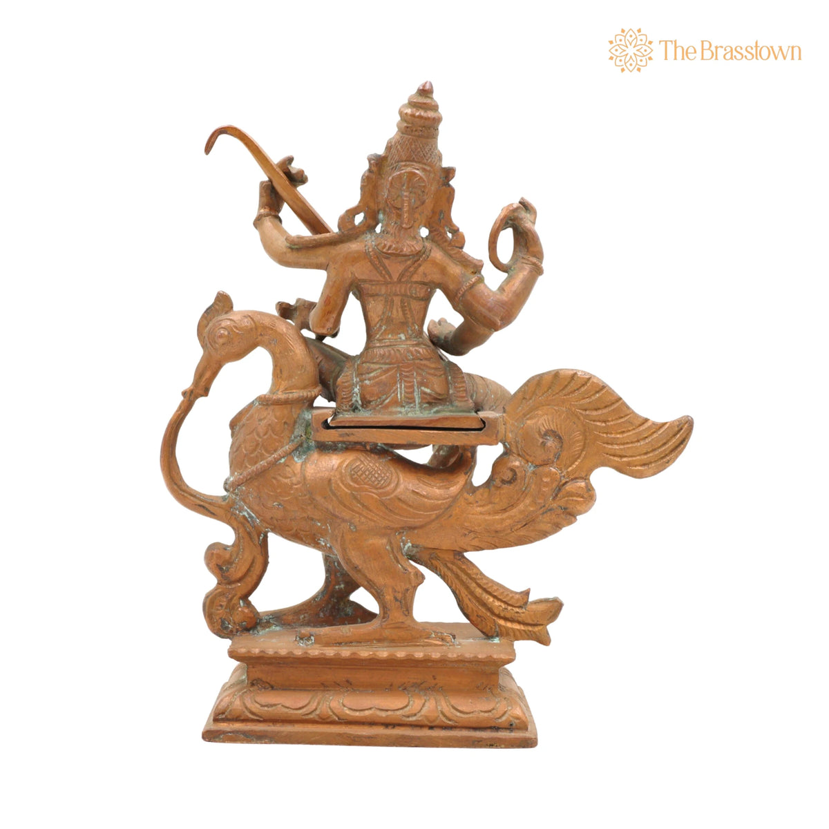 Handcrafted Bronze Saraswati Idol – Panchaloha Veena Goddess Murti, Sharada, Vani, Vagdevi Statue for Home, Temple & Pooja Décor 7 Inch 4