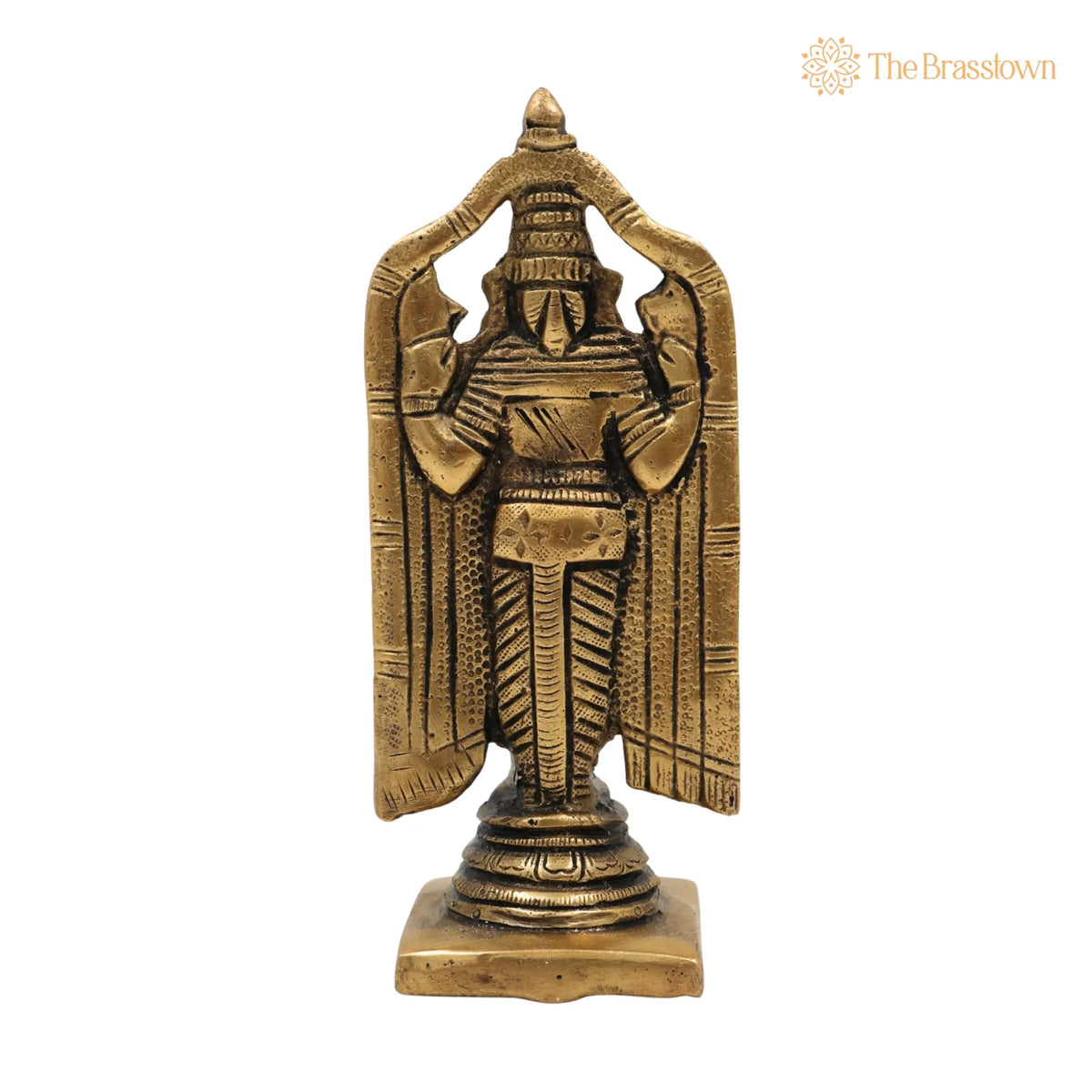 Brass Venkateshwara Idol – Handcrafted Balaji Murti, Srinivasa Statue, Home Temple, Décor & Spiritual Gifts 5.5 Inch 4