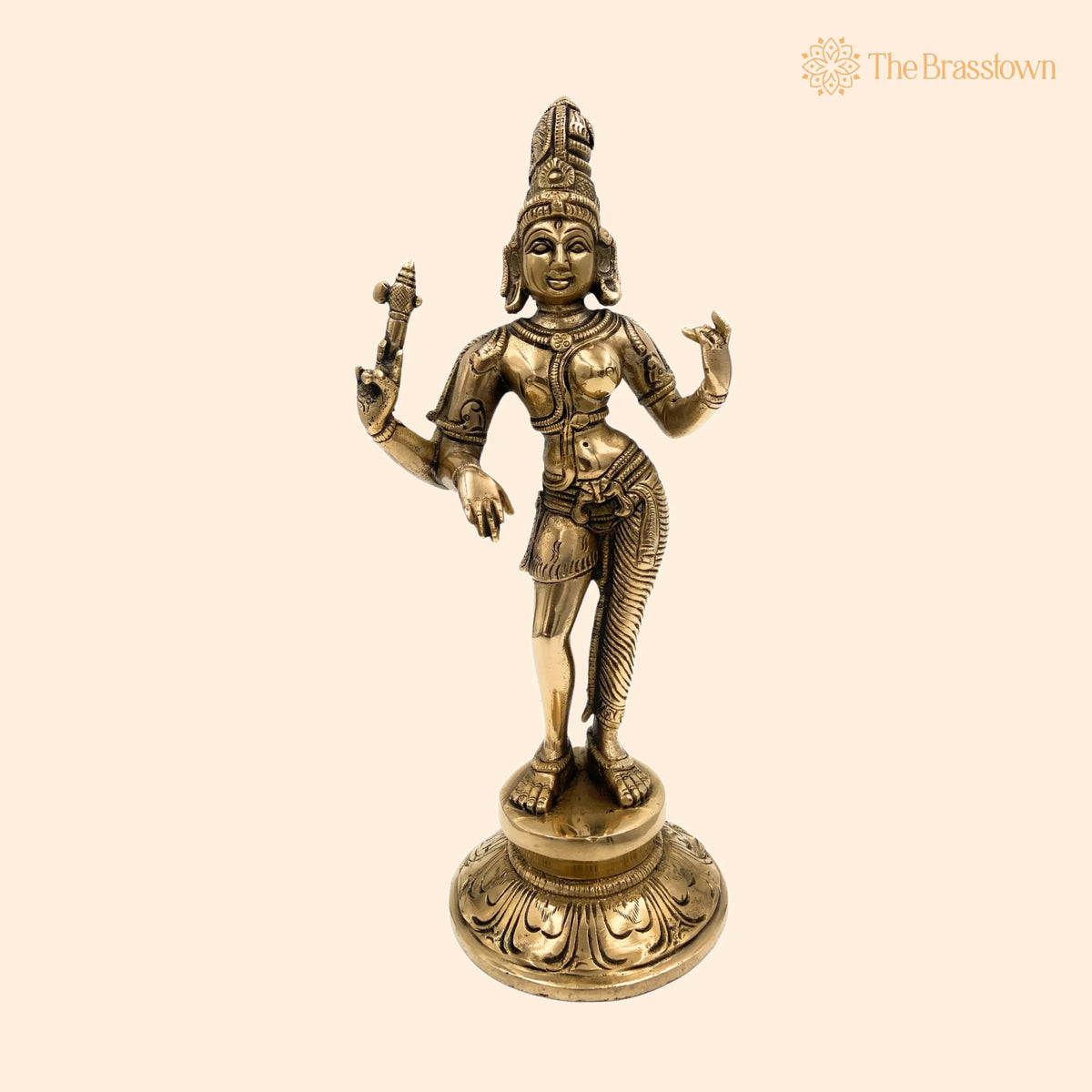 Brass Ardhanarishvara Idol – Handcrafted Divine Ardhnarishwar Statue for Home Décor 11 Inch 1