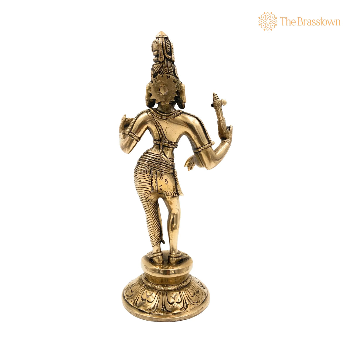 Brass Ardhanarishvara Idol – Handcrafted Divine Ardhnarishwar Statue for Home Décor 11 Inch 4