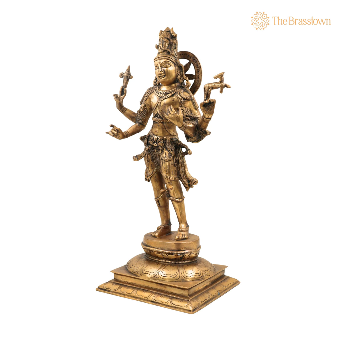 Brass Shiva Idol Statue – Handcrafted Mahadev Murti, Bholenath Vigraha, Shankar Pratima for Pooja, Home Décor & Temple Showpiece 21.5 Inch 3
