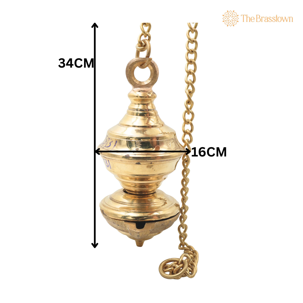 Brass Hanging Traditional Lamps With Single Face – Handcrafted Diya, Pooja Lamp, Deep, Deepam For Home Décor 13.5 Inch 5