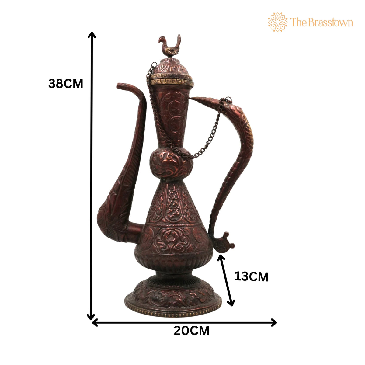 Brass – Handcrafted Surahi, Suraahee, Ewer, Pitcher, Kettle, Ketalee, Kettledrum, Jar, Pot, Surai, Jug, Showpeice, Gift, Home Décor 15 Inch 5