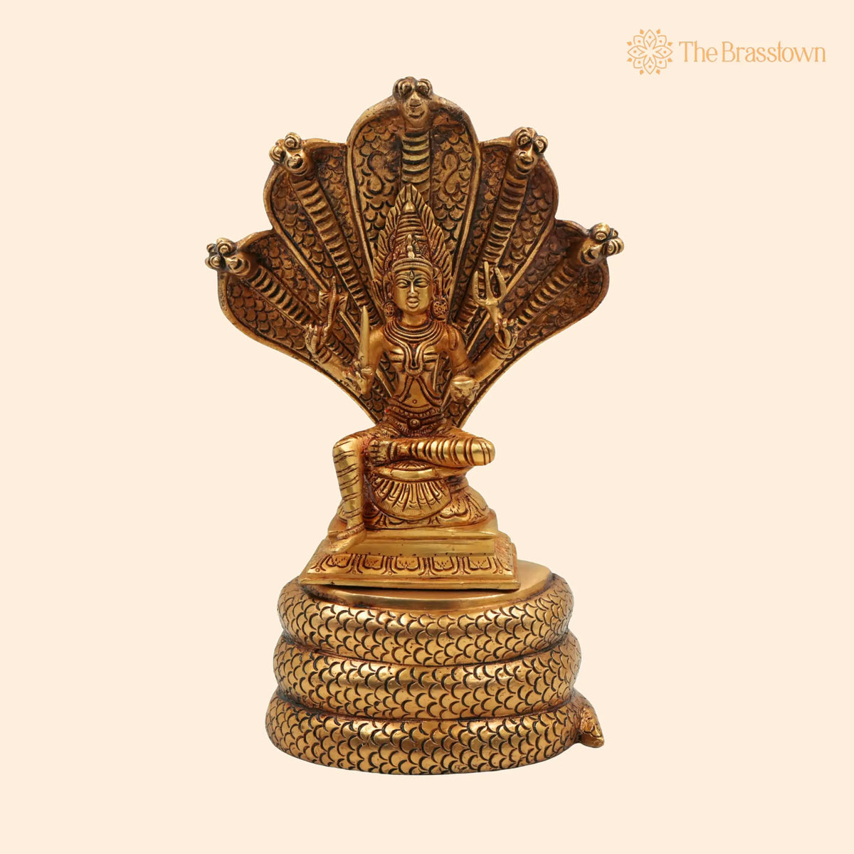 Brass Mariamman Idol – Handcrafted Mari Amman Murti, Kuladeivam Moorthi, Samayapuram Mariamman Vigraham, South Indian Goddess Pooja Idol 10.5 Inch 1