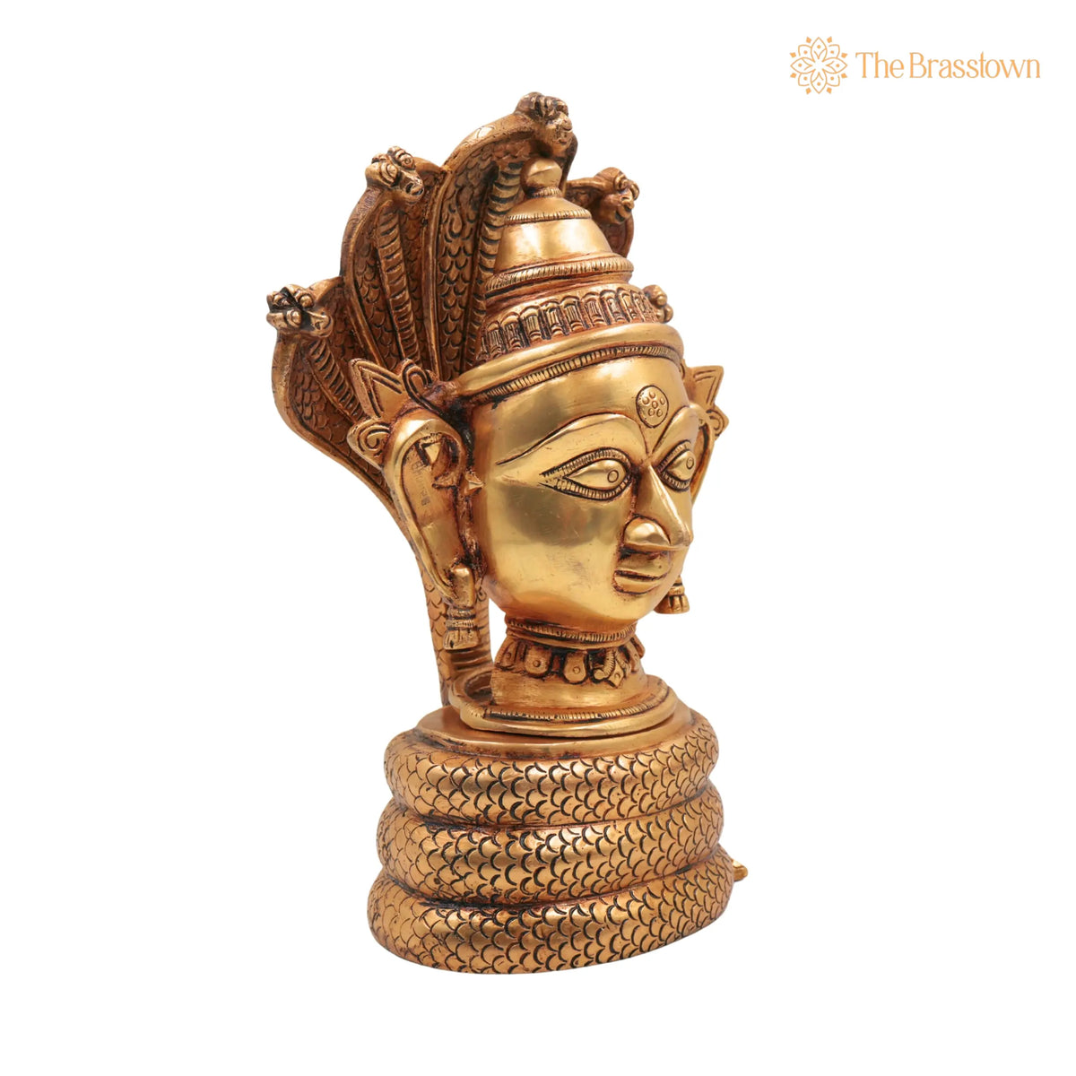 Brass Gowri Sheshnag Idol – Handcrafted Shesha Gauri Head on Serpent Hood, Home Décor & Gifting 10.5 Inch 3