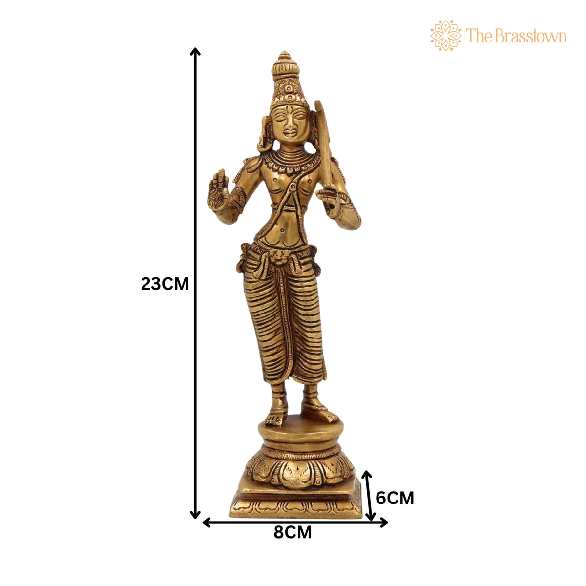 Handcrafted Brass Balarama Idol – Baladeva, Balabhadra, Haladhara, Halayudha, Sankarshana Murti for Home, Temple & Puja Décor 9 Inch 5