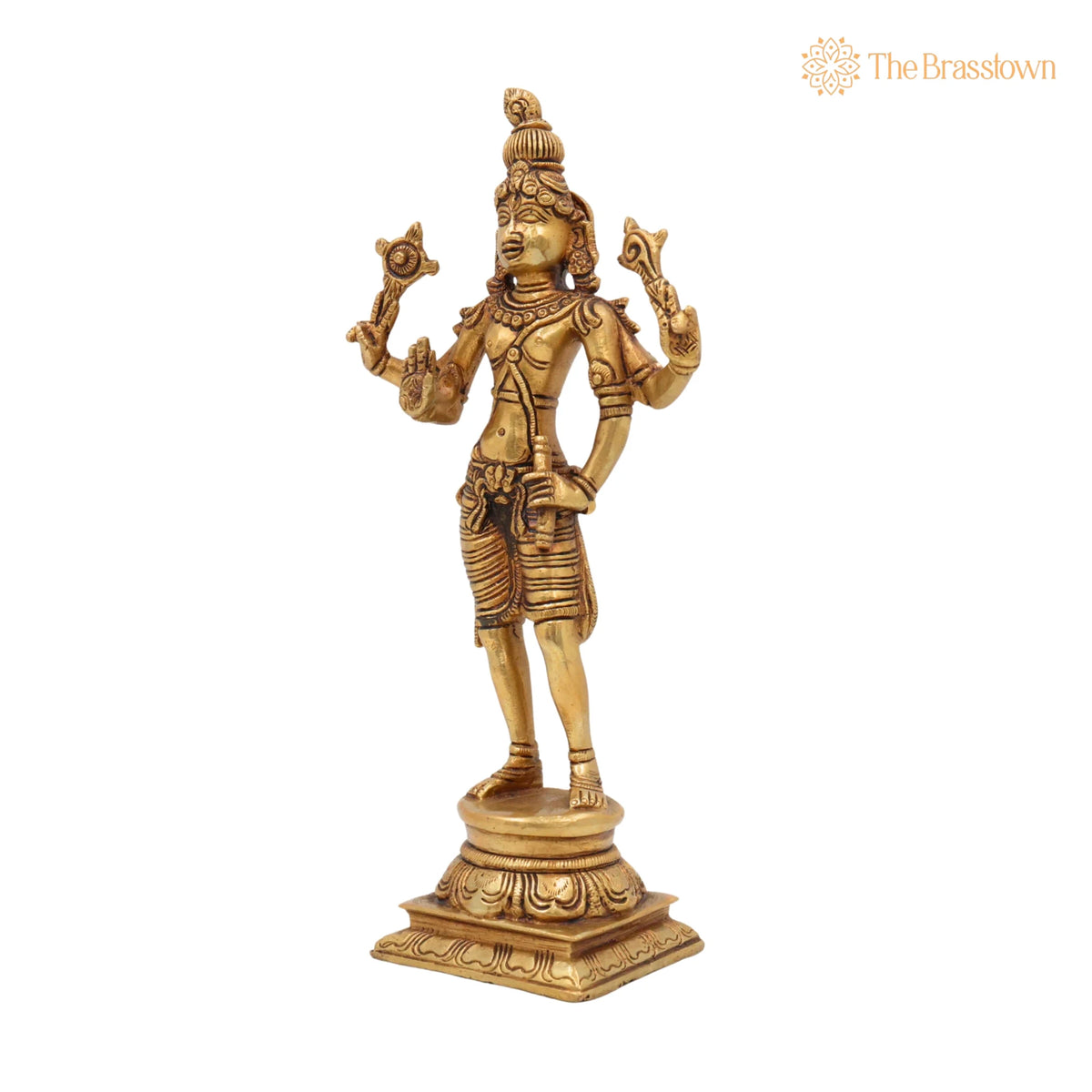 Brass Krishna Idol – Handcrafted Lord Krishna Murti, Gopal Vigraham, Radha Krishna Statue, Balakrishna Murti for Pooja, Temple & Home Décor 9 Inch 3