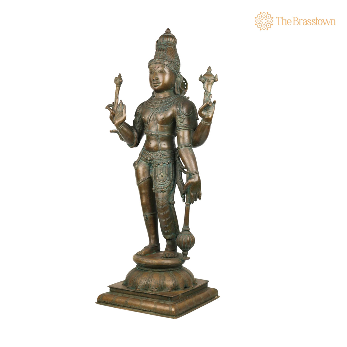 Handcrafted Bronze Harihara Idol – Traditional Chola Art Hindu God Statue for Temple & Home 33 Inch 3