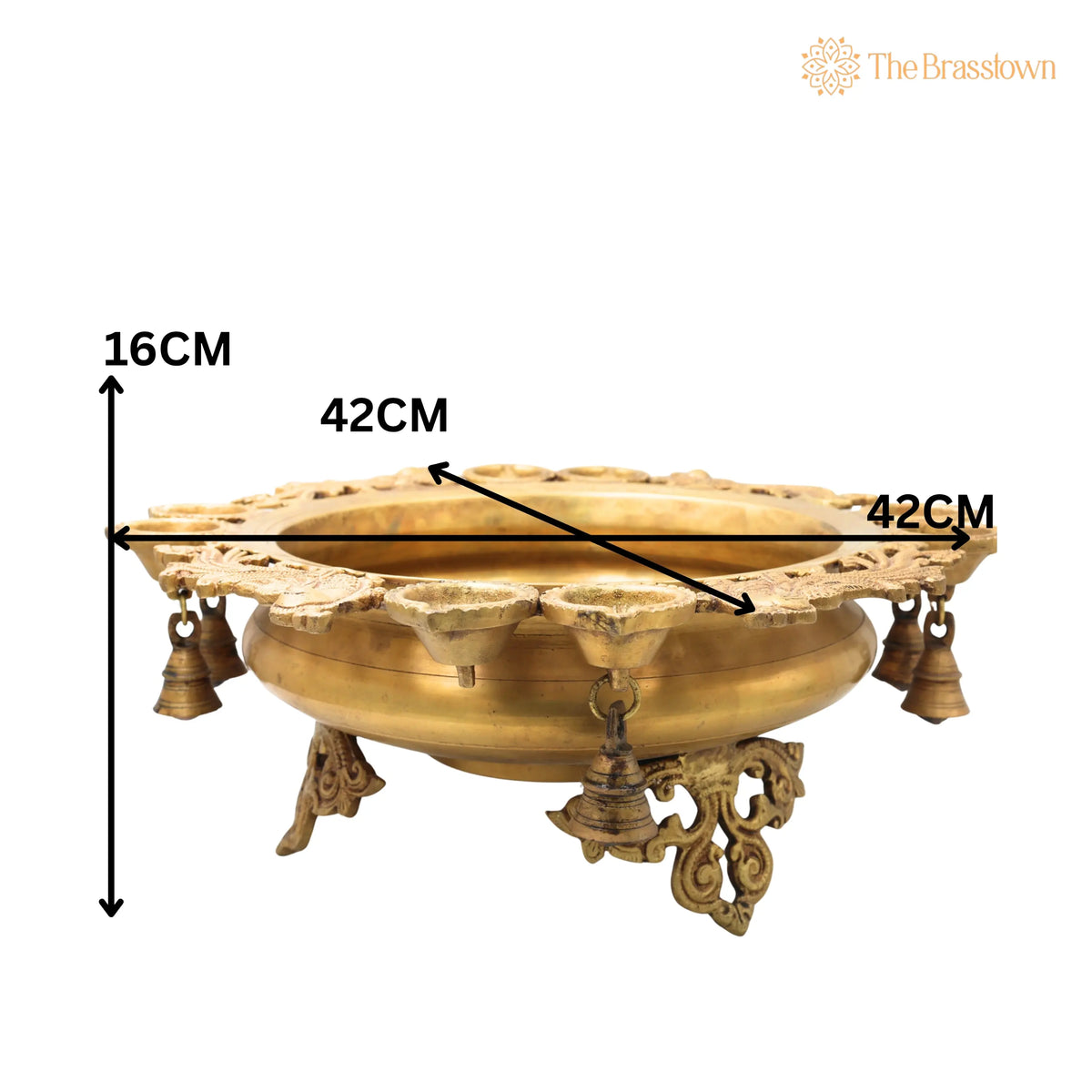 Brass Urli Idol – Handcrafted Kerala Uruli Bowl for Pooja & Home Décor, Peetal Pittal Traditional Temple Urli 6.5 Inch 4