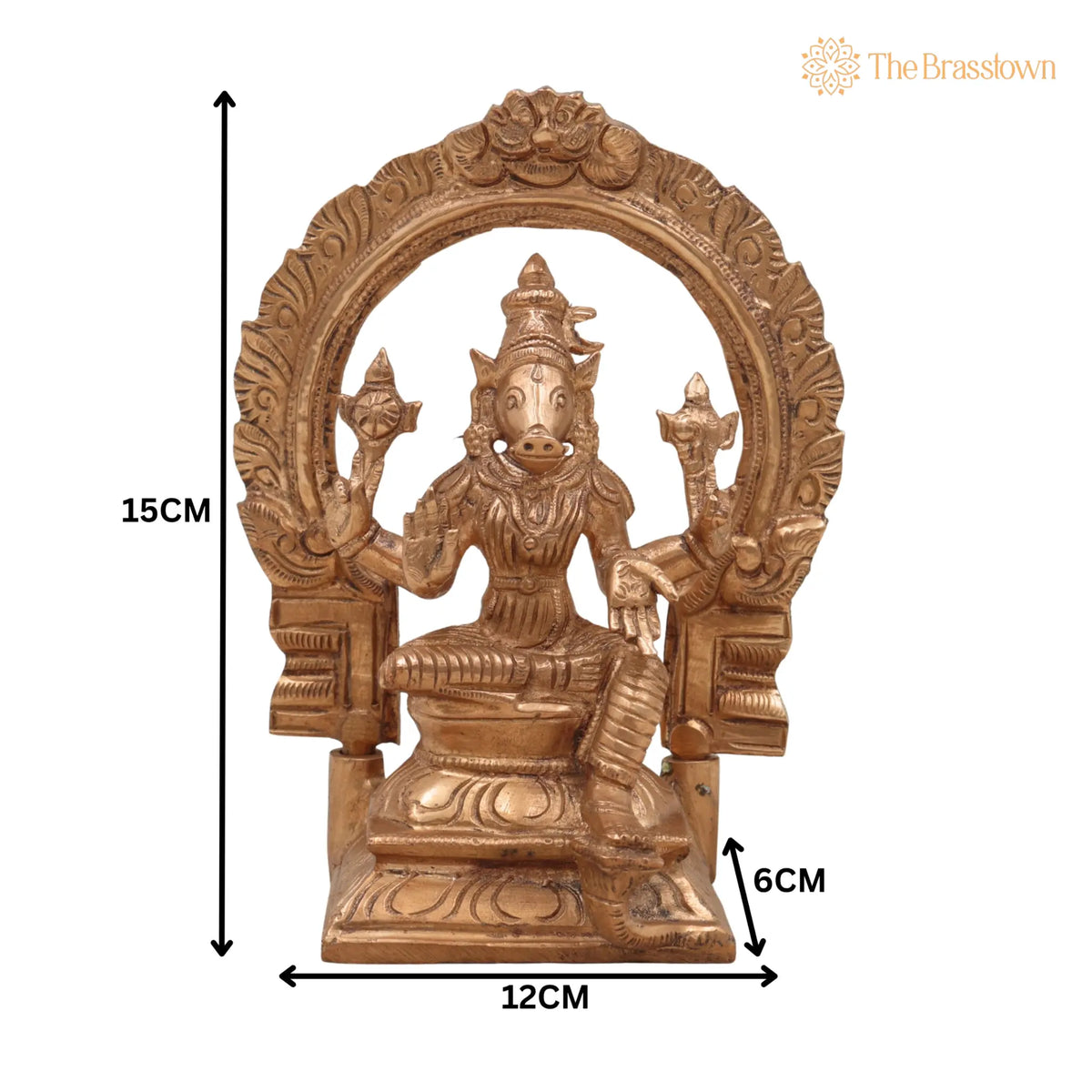 Handcrafted Bronze Panchaloha Varahi Amman Devi Idol for Puja, Home Mandir & Décor 6 Inch 5