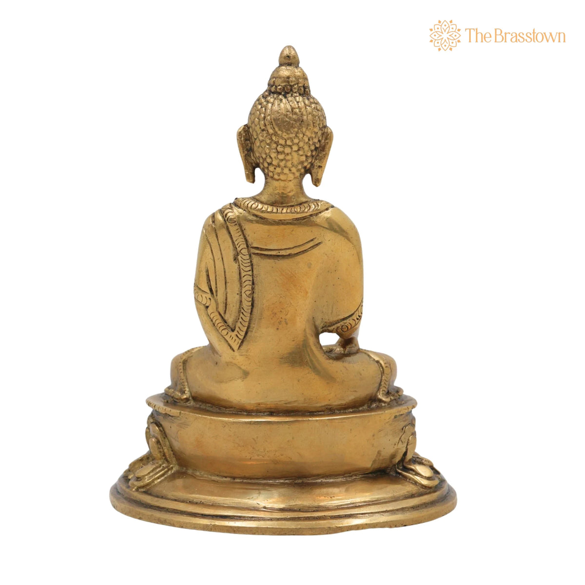 Brass Buddha Idol – Handcrafted Meditating Buddha Statue, Shakyamuni & Siddhartha Gautama Murti for Home, Temple & Office Décor 5 Inch 4