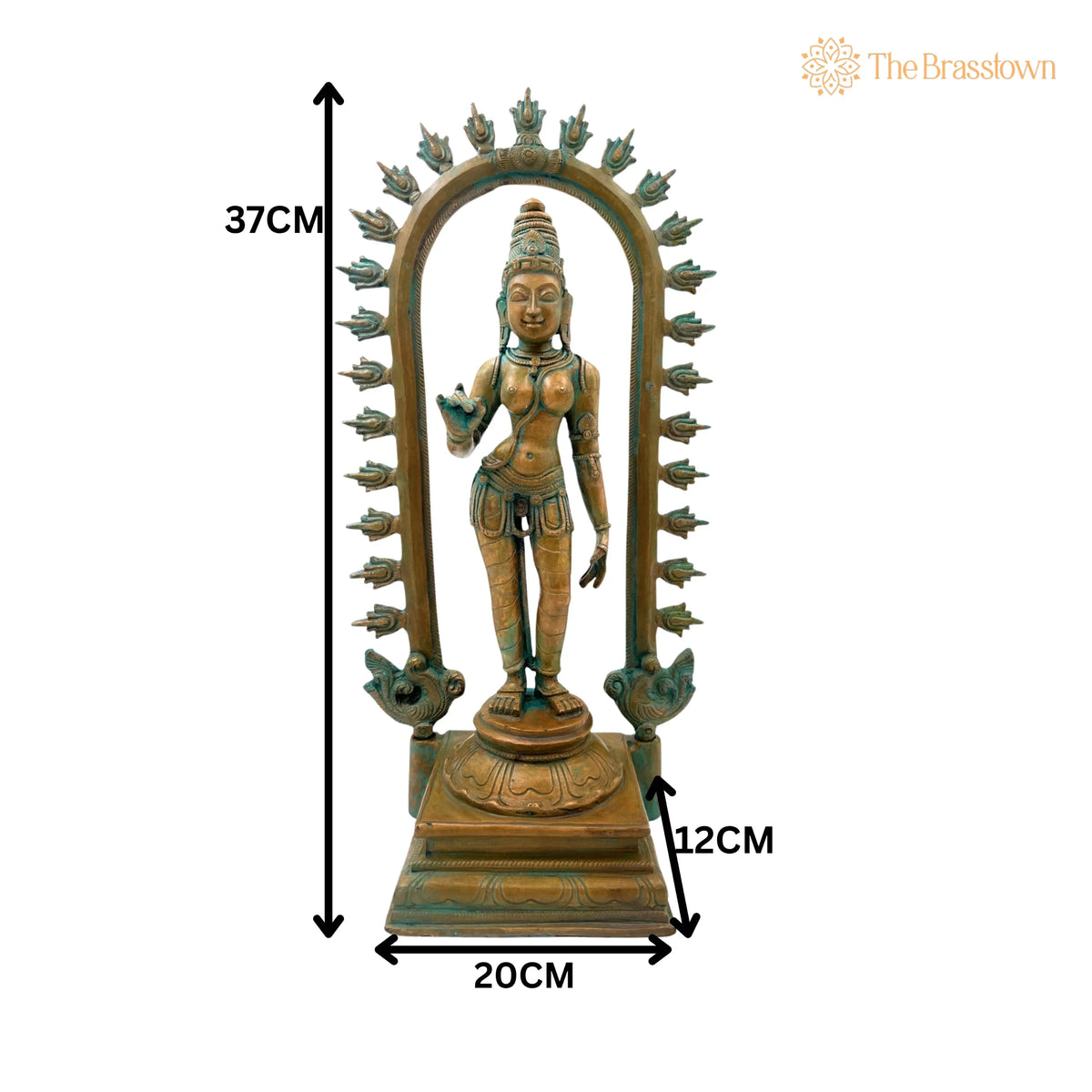 Handcrafted Bronze Goddess Parvati Idol – Panchadhatu Adi Parashakti Silai, Parvati Murti for Pooja, Home Décor 15 Inch 5