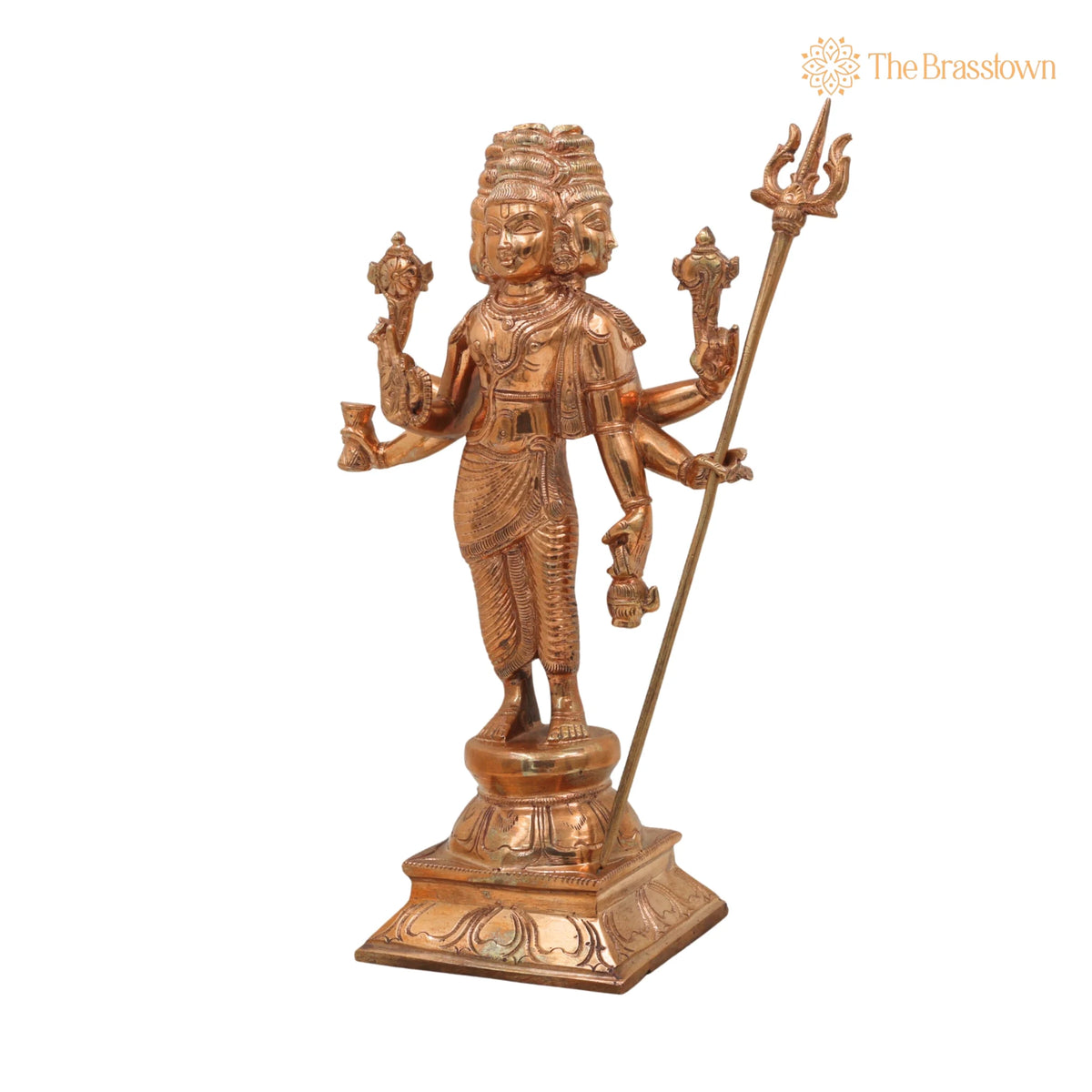 Handcrafted Panchaloha Bronze Dattatreya Idol – Trimurti Datta, Gurudev Datta for Puja, Home Mandir & Décor 13 Inch 3