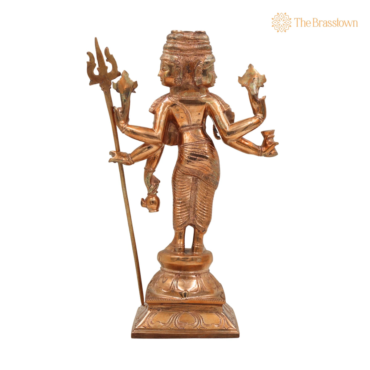 Handcrafted Panchaloha Bronze Dattatreya Idol – Trimurti Datta, Gurudev Datta for Puja, Home Mandir & Décor 13 Inch 4