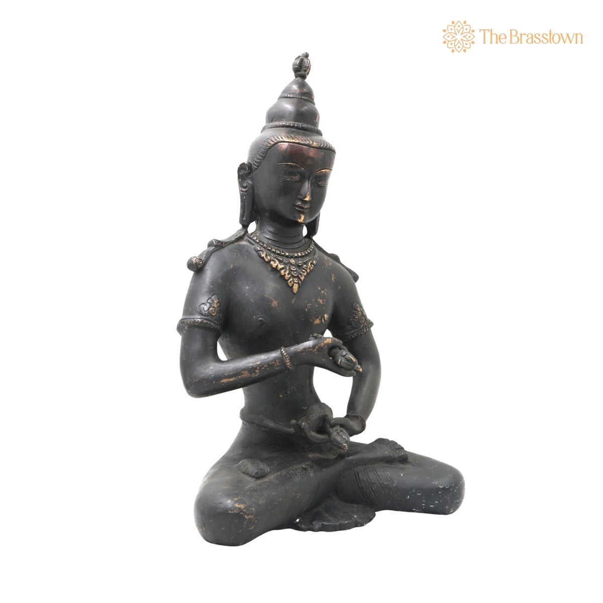 Brass Lokeshwar Buddha Idol – Handcrafted Avalokiteshvara Murti, Bodhisattva of Compassion Statue, Antique Peetal Vigraha for Home 13 Inch 2