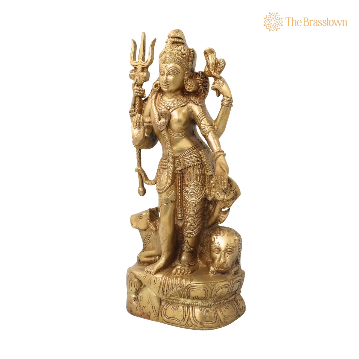 Brass Lord Ardhanarishvara Statue – Handmade Divine Home Décor 13 Inch 3
