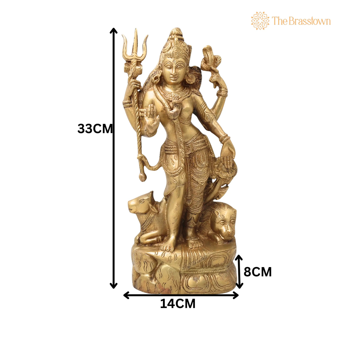 Brass Lord Ardhanarishvara Statue – Handmade Divine Home Décor 13 Inch 5