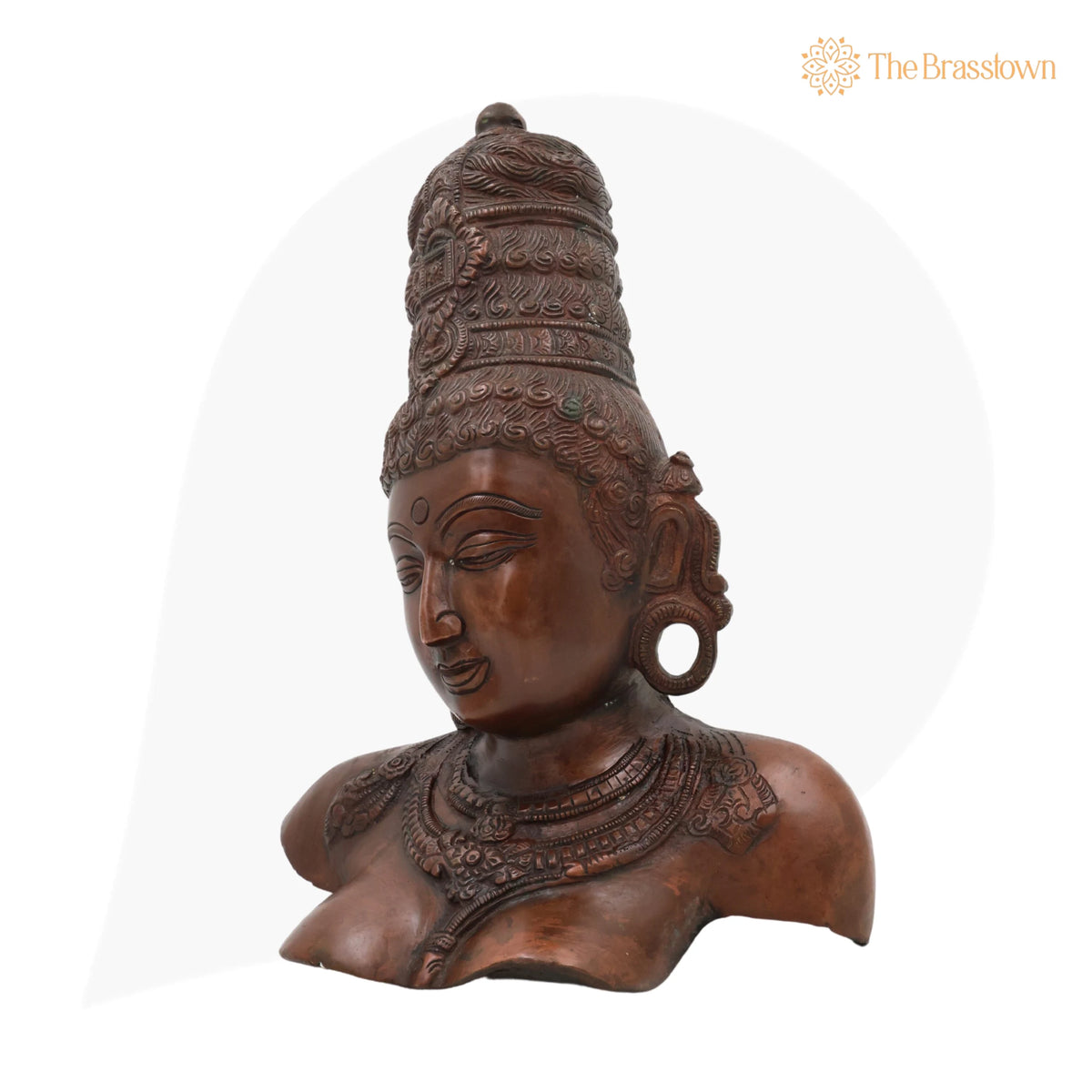 Brass Parvati Face Idol – Handcrafted Home Temple & Spiritual Décor 12 Inch 2