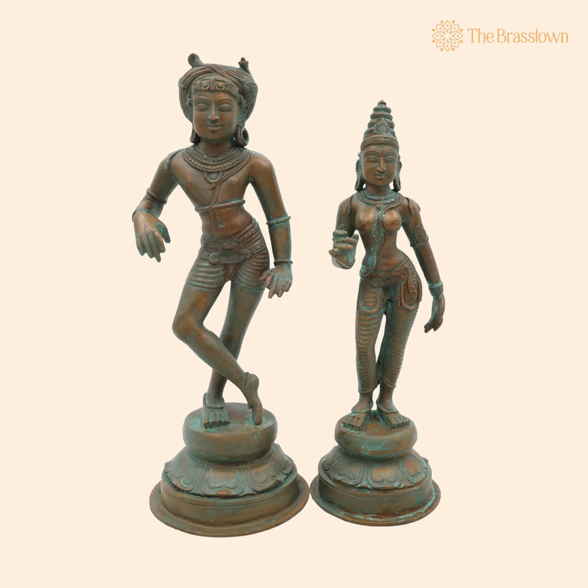 Bronze Vrishavahana Parvati Idol – Handmade Panchaloha Shiva Parvati Statue, Home Temple Décor 9 Inch 1