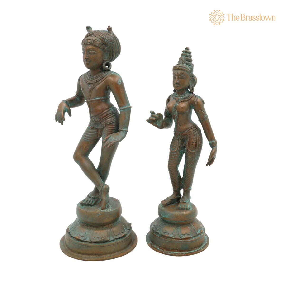 Bronze Vrishavahana Parvati Idol – Handmade Panchaloha Shiva Parvati Statue, Home Temple Décor 9 Inch 2
