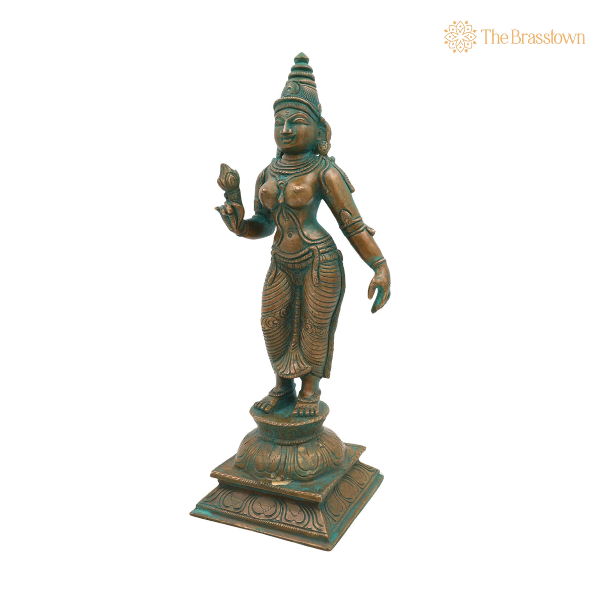 Handmade Bronze Shridevi Idol for Puja, Home Mandir & Décor 10.5 Inch 2