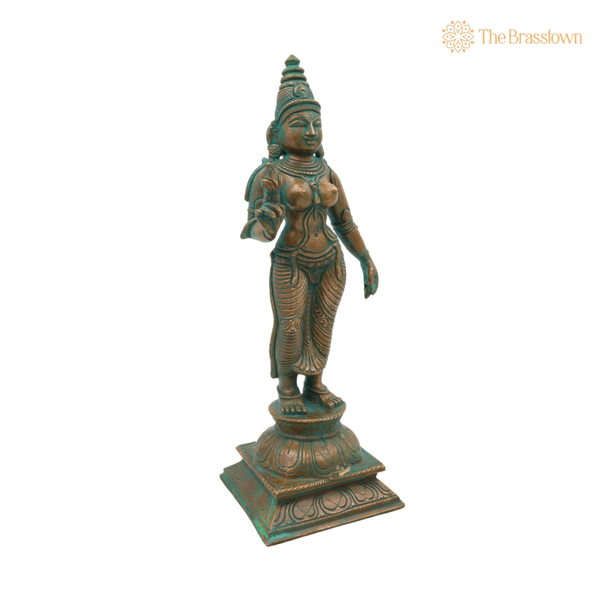 Handmade Bronze Shridevi Idol for Puja, Home Mandir & Décor 10.5 Inch 3